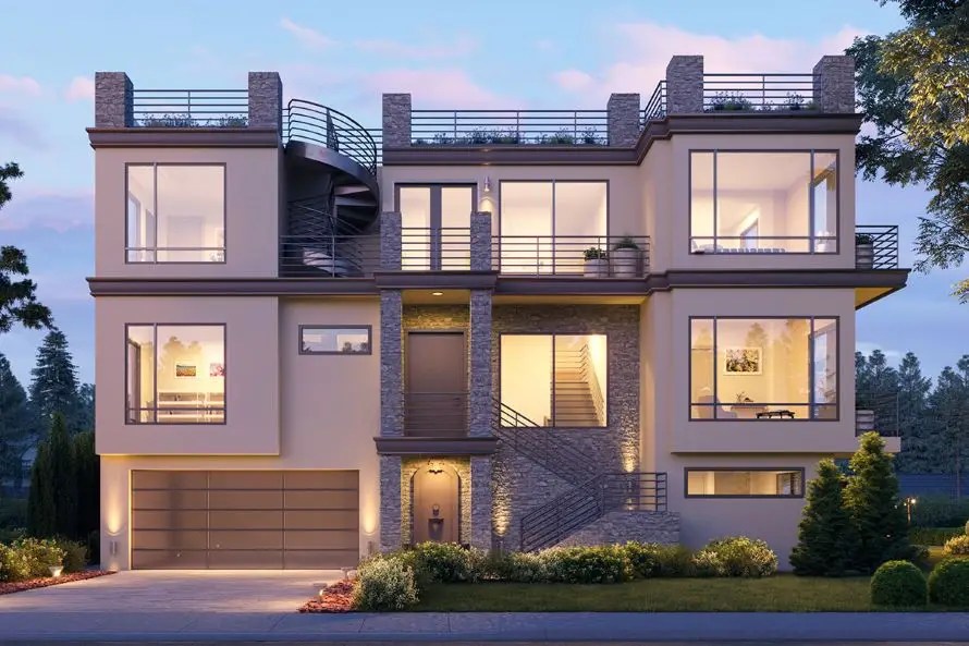 Rumah 3 Lantai dengan Rooftop Asyik